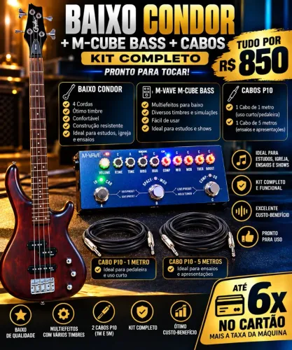Kit Contra Baixo 4 cordas Condor