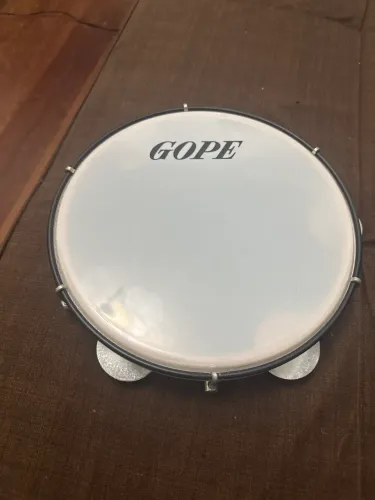Pandeiro GOPE 12'' 7 Afin 12(6) Prat Galv. Envern. Pele Nylon (635pe)