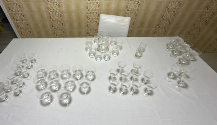 Conjunto de Taças e Copos Cristal Hering + Taças Extras (54 peças)