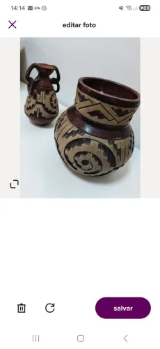 Vasos Decorativos em Cerâmica Artesanal - Conjunto com 2 Peças
