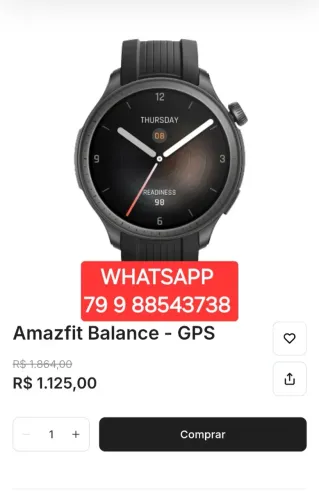 AMAZFIT BALANCE GPS STRAVA ORIGINAL LACRADO COM GARANTIA TEMOS XIAOMI GARMIN HAYLOU