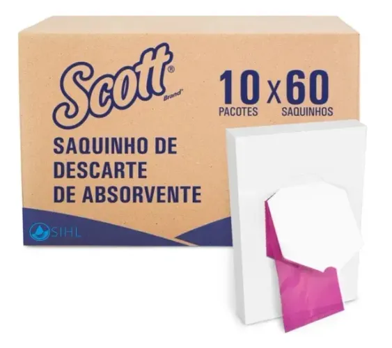 Saquinho de Descarte de Absorvente Kimberly-Clark Professional 10 Refis x 60 Und.