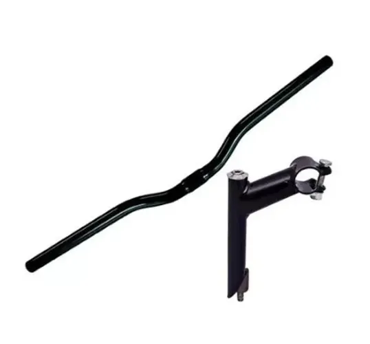 kit guidão curvo+ suporte mesa de 21.1mm aço standard para bike mtb bicicleta aro 20,24,26
