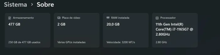 Notebook  Acer  i7 11gen 