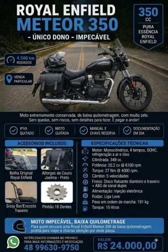 Meteor 350 Mais nova ,barata e equipada que vc vai encontrar