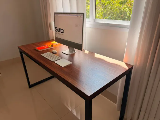 Mesas estilo industrial home office escritório e
