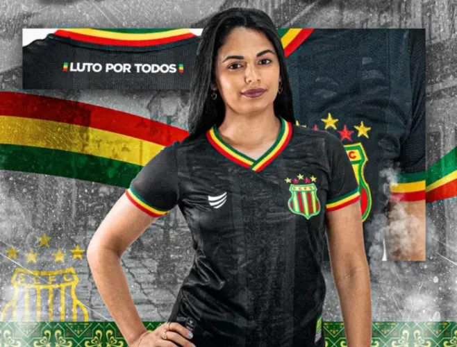 Camisa Preta Feminina OFICIAL do SAMPAIO CORRÊA