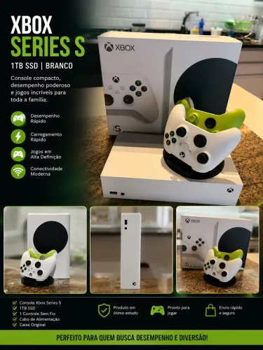 Xbox Series S 512GB + Caixa Original + 2 Controles | Estado de Novo