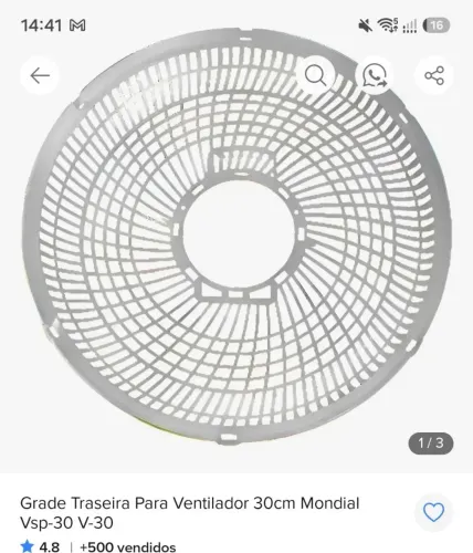 Grade traseira 30cm
