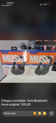 Fone de ouvido sem fio Inova KV-785 na cor preta.