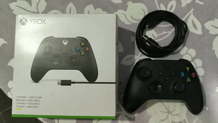 Controle Xbox Series X/S Carbon Black + Cabo + Caixa + Upgrade HALL EFFECT (Anti-Drift)