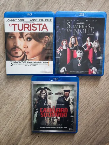 Blu Ray Coleção Johnny Deep O Turista Sombras da noite e Cavaleiro Solitário