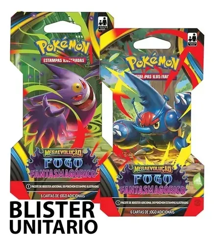 Blister unitário Pokémon fogo fantasmagórico