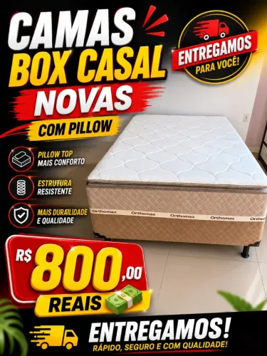 CAMAS BOX CASAL NOVAS COM PILLOW ENTREGAMOS