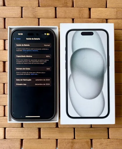 iPhone 15 128gb - 90% Saúde da Bateria