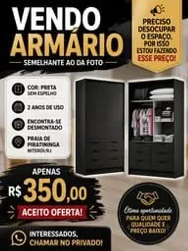 Armário 2 portas e 6 gavetas