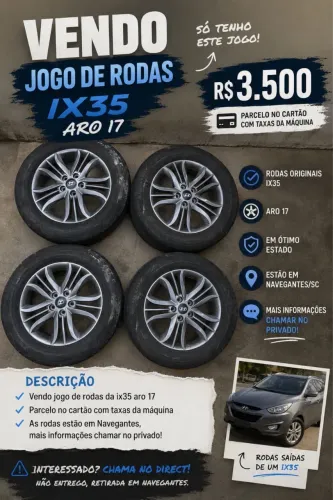 Vendo ou troco rodas da ix35 pelas originais do i30 com volta