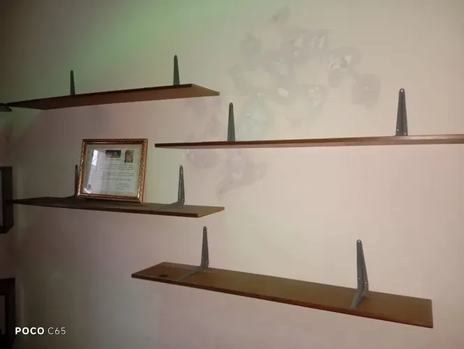 Kit de 4 prateleiras retas em madeira MDF laminado