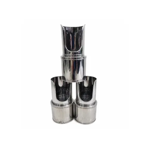 3x Suportes de Solo Tipo Torre em Aço Inox Polido P4 ou P6 - Bom Estado - Kit de 3 Peças
