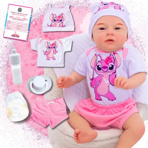 Bebê Reborn Boneca Menina Realista Angel Original Corpinho Em Silicone Com Bolsa