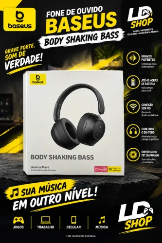 Headphone Baseus Bass 30 Max Cancelamento De Ruído Passivo