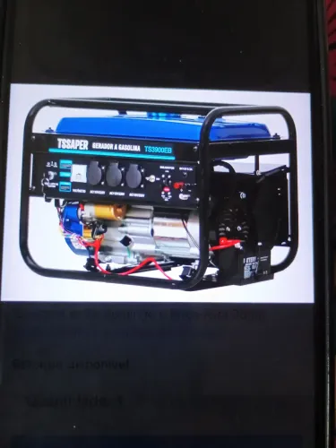 Grupo gerador a gasolina partida3,75 Kva 30000w marca tssaper 4 tempo bivolt