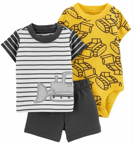 Trio Carters Novo tamanho Recém Nascido Body + Short + Blusa
