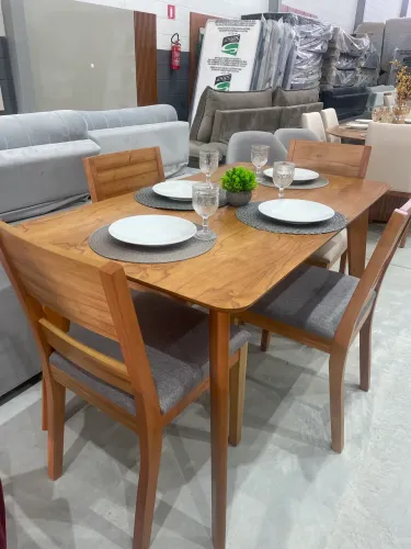  Conjunto Mesa  De Jantar Tampo Laminado Com 4 Cadeiras DESIGN MODERNO 