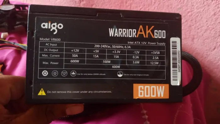 Fonte Gamer led Warrior 600w ( 220V)