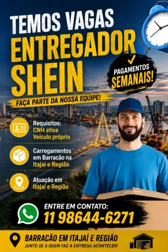 MOTORISTA ENTREGADOR ITAJAÍ E REGIÃO 