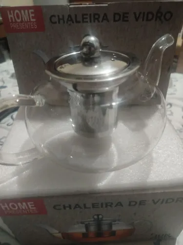 Chaleira de Vidro com Infusor Inox 600ml Bule para Chá