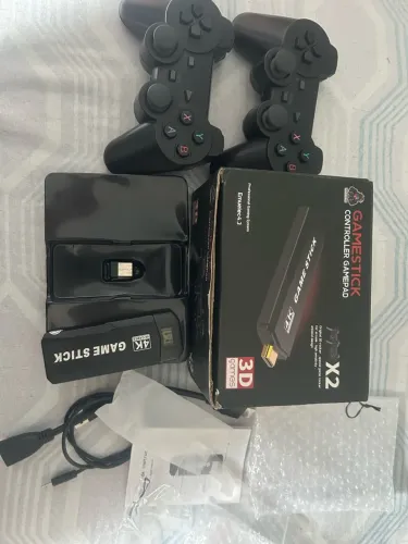 Console Game Stick 4 Life 3D - Preto + 2 Controles Wireless (Com 30000 Jogos)