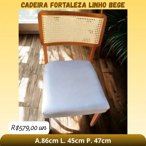 CADEIRA FORTALEZA LINHO BEGE