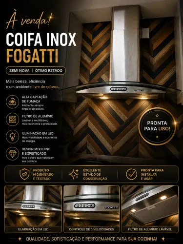 ? À VENDA | Coifa Inox Fogatti