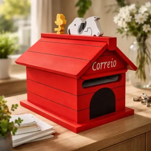 Caixa de Correio em Madeira Modelo Chalé