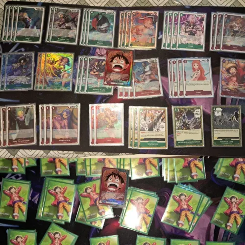 VENDO DECK LUFFY MELANCIA COMPLETO + Proxy Líder + Sleeves + Outer Sleeve
