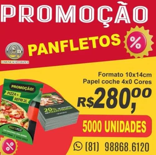 Panfletos para farmácia, óticas e comércio em geral 