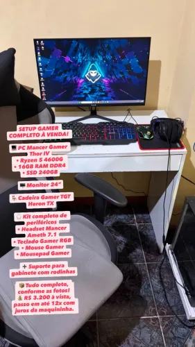 PC GAMER COMPLETO + CADEIRA GAMER