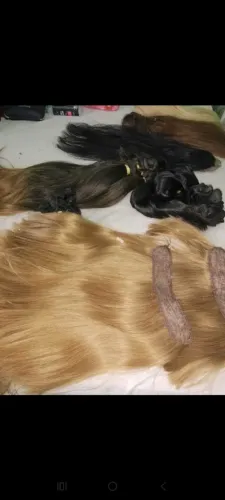 Apliques e tic tac  e 350 gramas de cabelo na tela .e humano com fibra Premium 