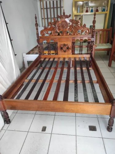 CAMA CASAL CEREJEIRA ENTALHADA