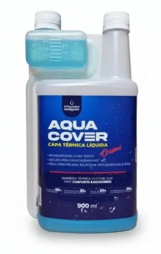Capa Térmica Líquida p/ Piscina AquaCover 900ml - Reduz Evaporação