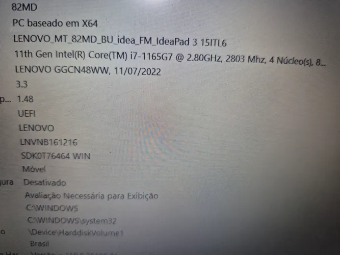 Laptop Lenovo INTEL CORE I7 / 12 GB / 1Tb NVME