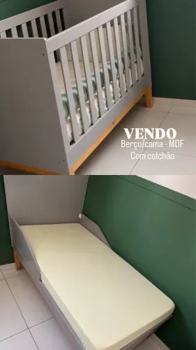 Berço/cama, MDF com colchão incluso 
