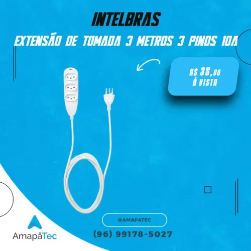 EXTENSÃO 3 TOMADAS INTELBRAS