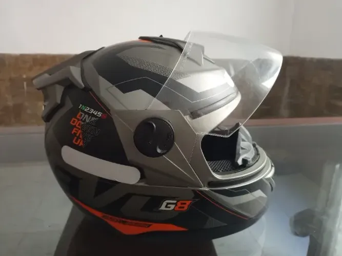 Capacete Integral Pro Tork Evolution G8 Evo Grafite e Laranja Tamanho 56 (SÓ PIX)