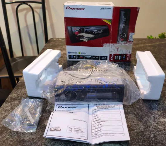 Rádio Pioneer MVH-S218BT Bluetooth - NOVO, NUNCA UTILIZADO!