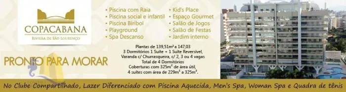 Apartamento com 4 dormitórios para alugar, 147 m² por R$ 3.000,00/dia - Riviera - Módulo 8