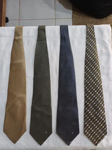 Lote 4 Gravatas Ermenegildo Zegna Vintage 100% Seda Made in Italy