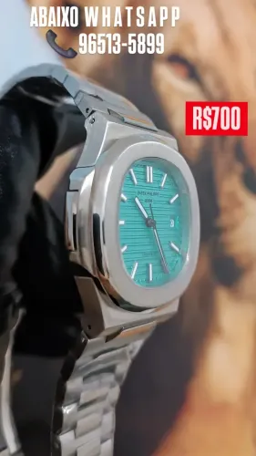 Relógio PATEK PHILIPPE AUTOMÁTICO - MODELO NAUTILUS FUNDO AZUL