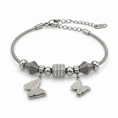 Pulseira Dora Borboletas e Charme